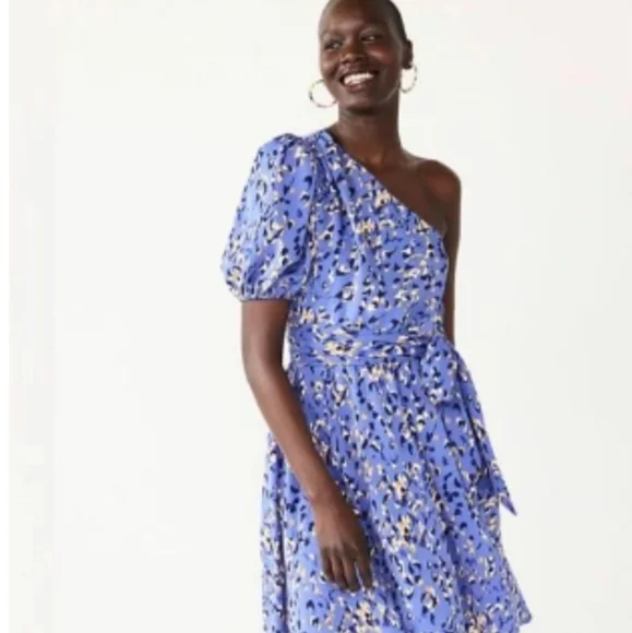 nine west one shoulder dress Nine West One-Shoulder Fit-and-Flare Dress Size 2X NWT